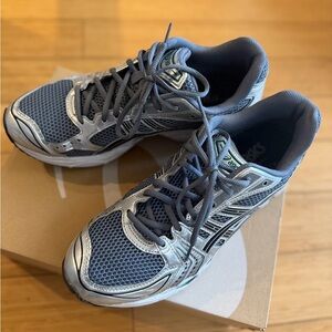 Asics Blue and Silver Athletic Sneakers